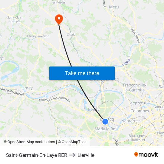 Saint-Germain-En-Laye RER to Lierville map