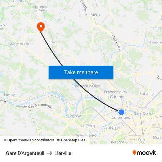Gare D'Argenteuil to Lierville map