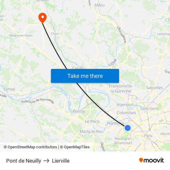 Pont de Neuilly to Lierville map