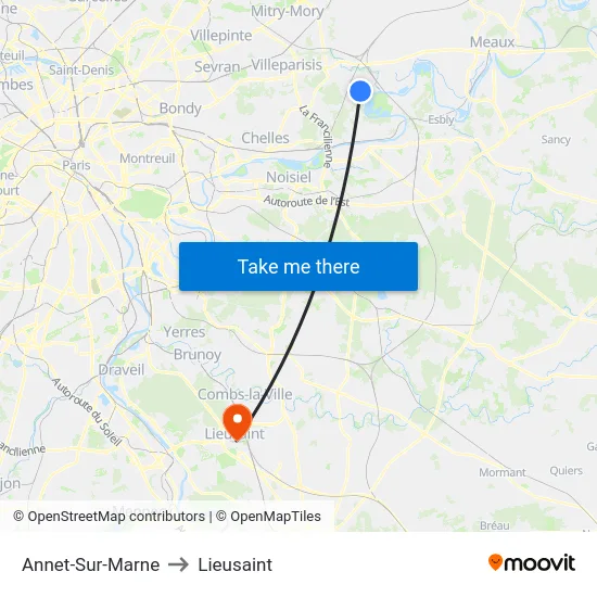Annet-Sur-Marne to Lieusaint map