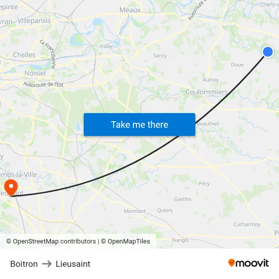 Boitron to Lieusaint map