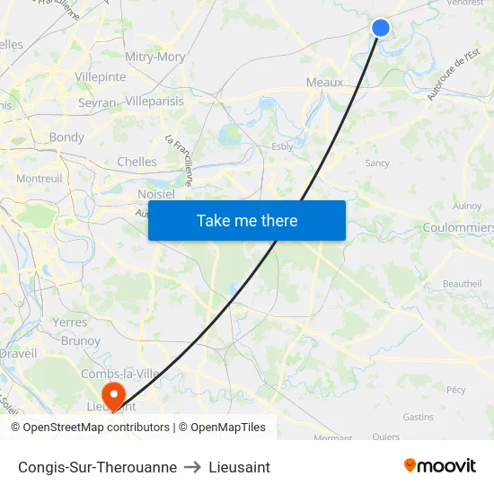 Congis-Sur-Therouanne to Lieusaint map