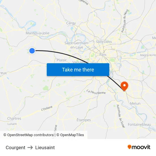 Courgent to Lieusaint map