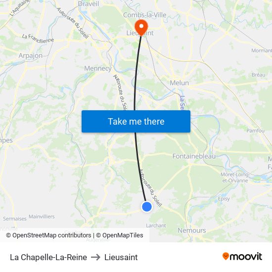 La Chapelle-La-Reine to Lieusaint map