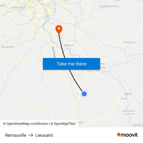 Remauville to Lieusaint map