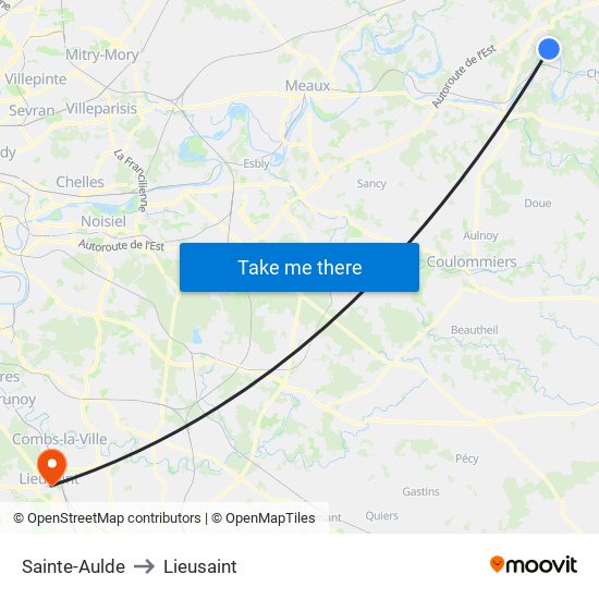 Sainte-Aulde to Lieusaint map