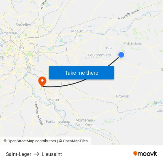Saint-Leger to Lieusaint map