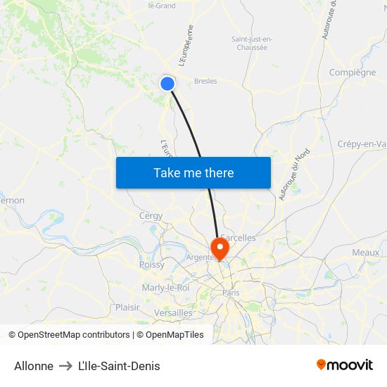 Allonne to L'Ile-Saint-Denis map