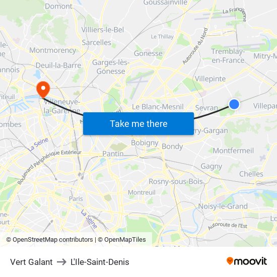 Vert Galant to L'Ile-Saint-Denis map