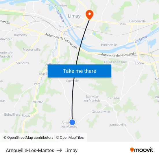 Arnouville-Les-Mantes to Limay map