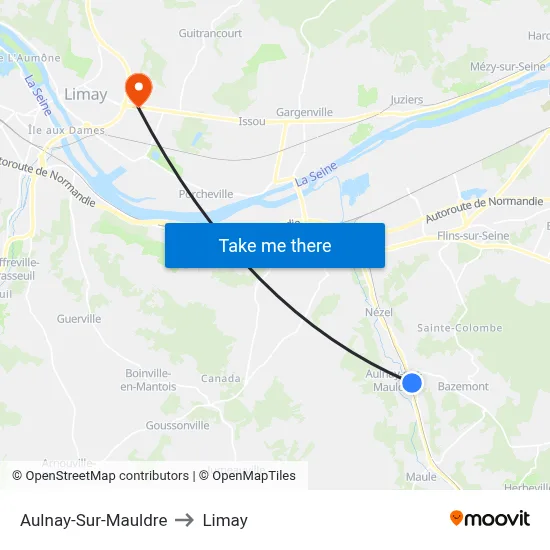 Aulnay-Sur-Mauldre to Limay map