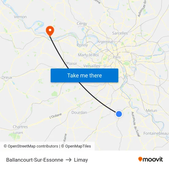 Ballancourt-Sur-Essonne to Limay map