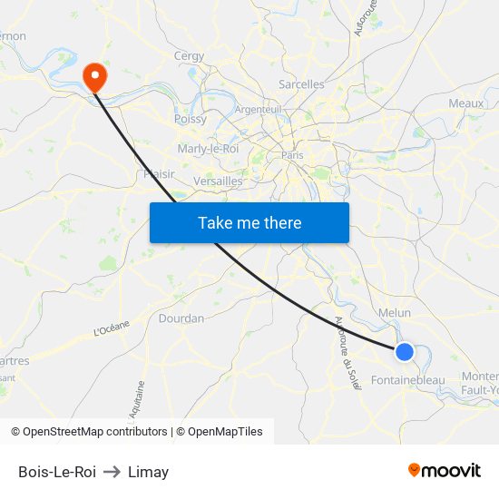 Bois-Le-Roi to Limay map