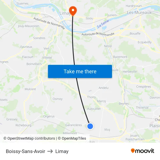 Boissy-Sans-Avoir to Limay map