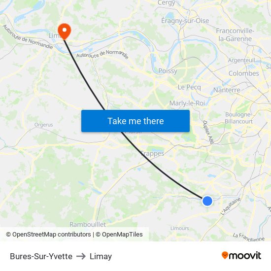 Bures-Sur-Yvette to Limay map