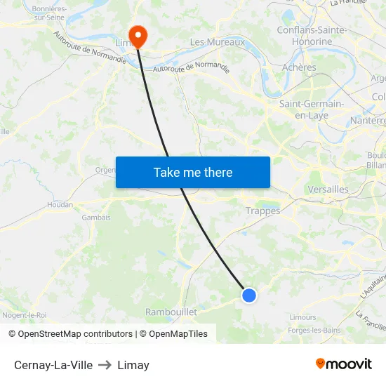 Cernay-La-Ville to Limay map