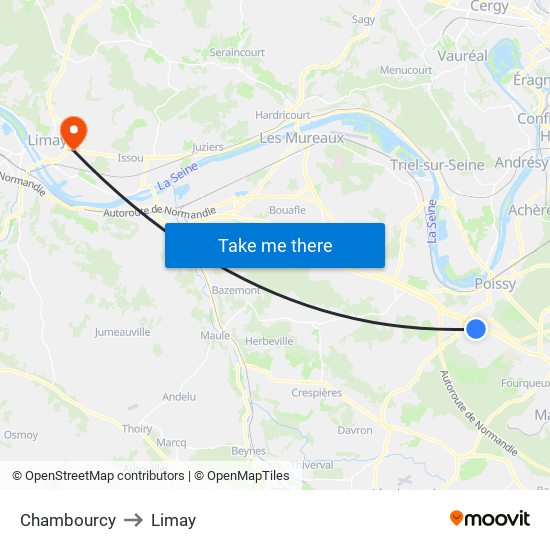 Chambourcy to Limay map