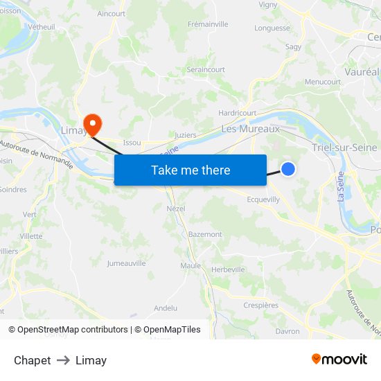Chapet to Limay map