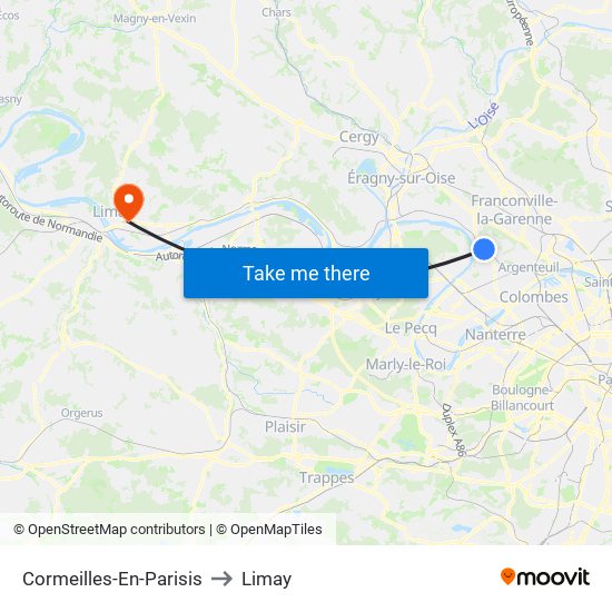 Cormeilles-En-Parisis to Limay map