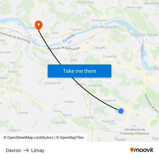 Davron to Limay map