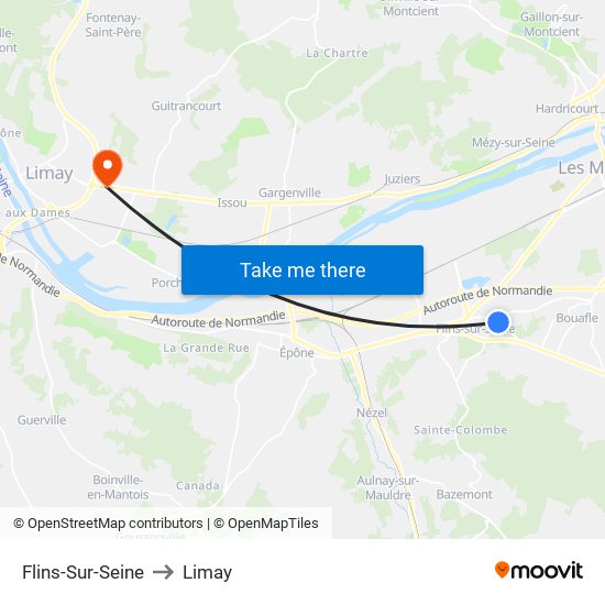 Flins-Sur-Seine to Limay map