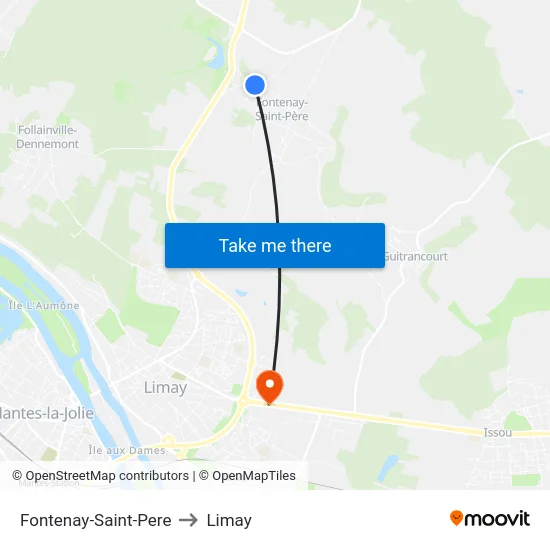 Fontenay-Saint-Pere to Limay map