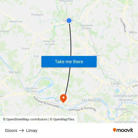 Gisors to Limay map