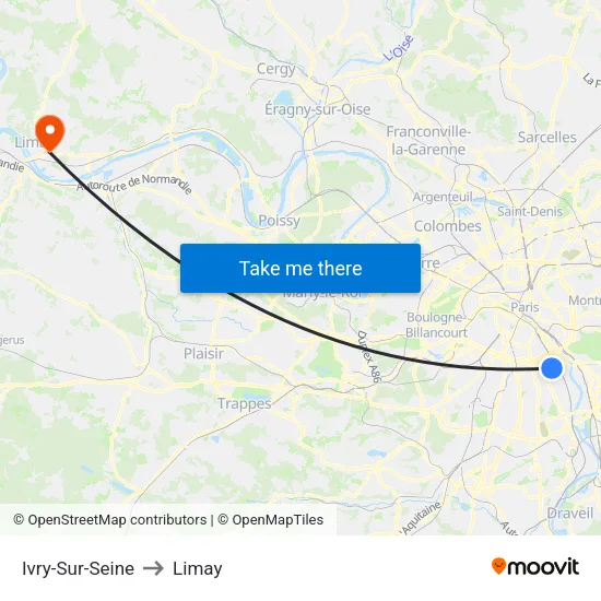 Ivry-Sur-Seine to Limay map