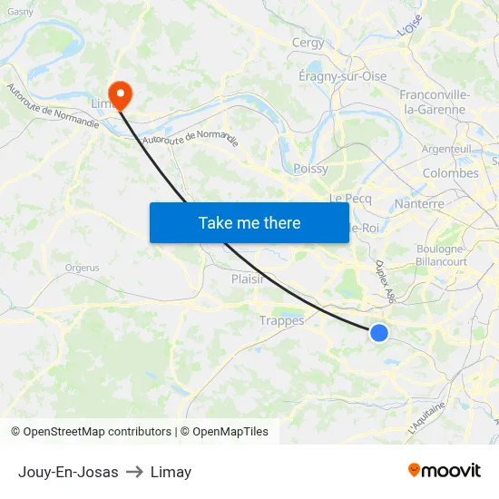 Jouy-En-Josas to Limay map