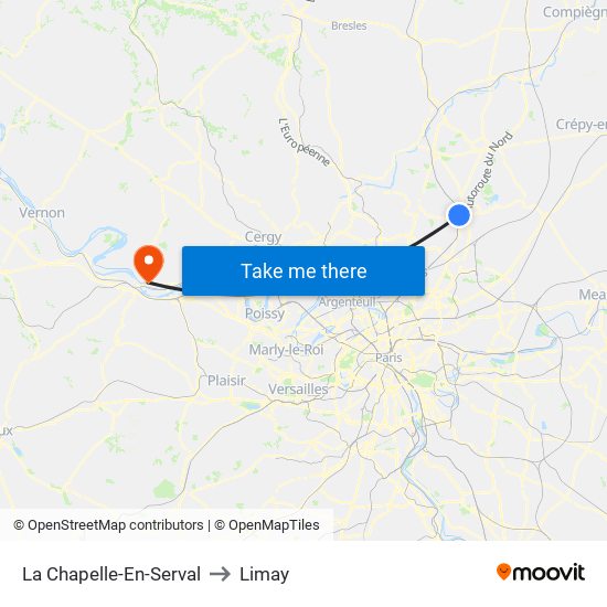 La Chapelle-En-Serval to Limay map