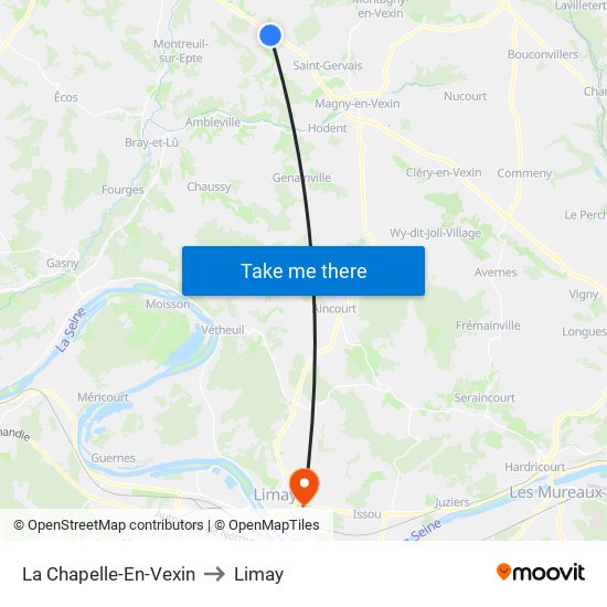 La Chapelle-En-Vexin to Limay map
