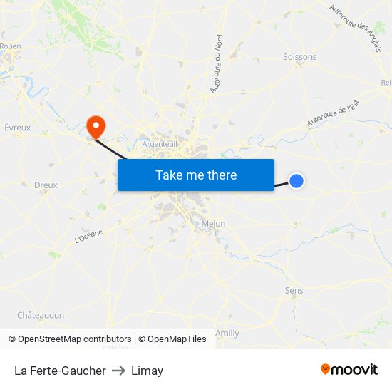La Ferte-Gaucher to Limay map