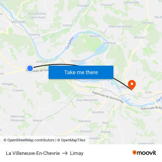 La Villeneuve-En-Chevrie to Limay map