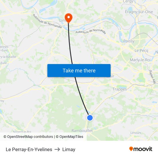 Le Perray-En-Yvelines to Limay map