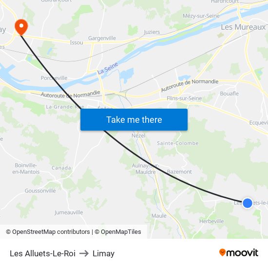 Les Alluets-Le-Roi to Limay map
