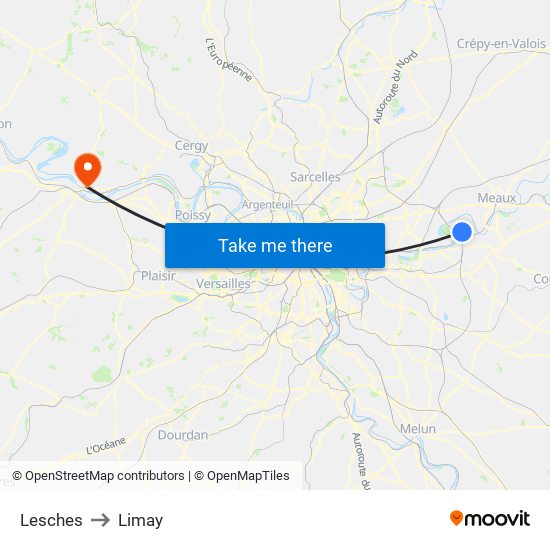 Lesches to Limay map