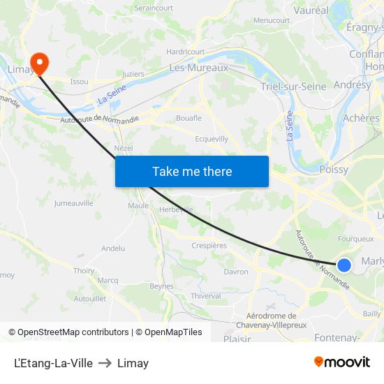 L'Etang-La-Ville to Limay map