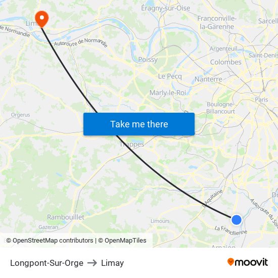 Longpont-Sur-Orge to Limay map