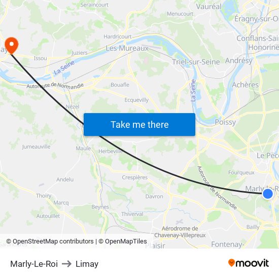 Marly-Le-Roi to Limay map
