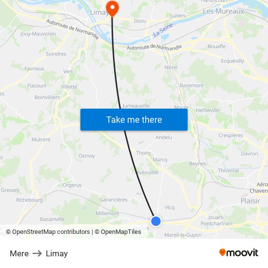 Mere to Limay map