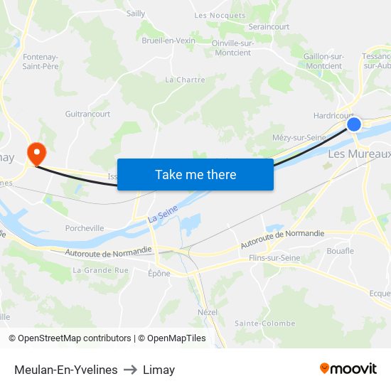 Meulan-En-Yvelines to Limay map