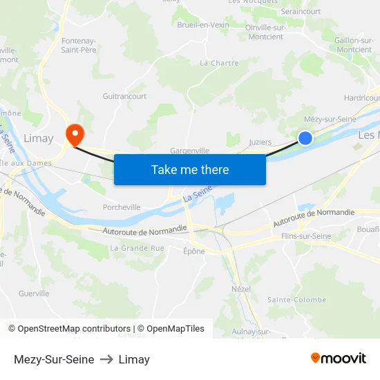 Mezy-Sur-Seine to Limay map