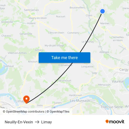 Neuilly-En-Vexin to Limay map