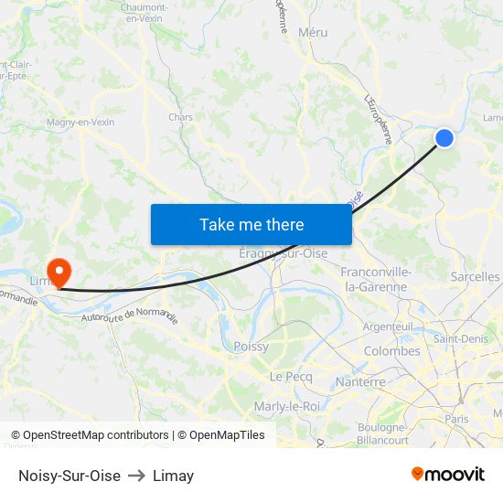 Noisy-Sur-Oise to Limay map