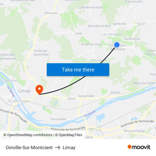 Oinville-Sur-Montcient to Limay map