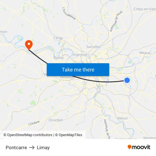 Pontcarre to Limay map