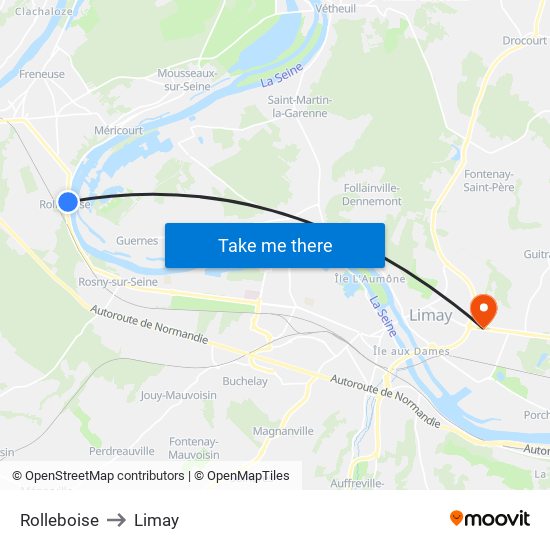 Rolleboise to Limay map