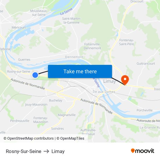 Rosny-Sur-Seine to Limay map
