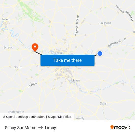 Saacy-Sur-Marne to Limay map