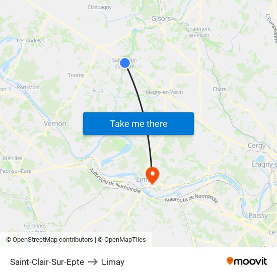 Saint-Clair-Sur-Epte to Limay map